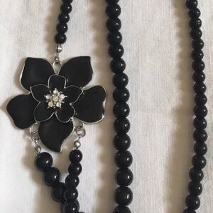 Lane Bryant Black Beaded Necklace